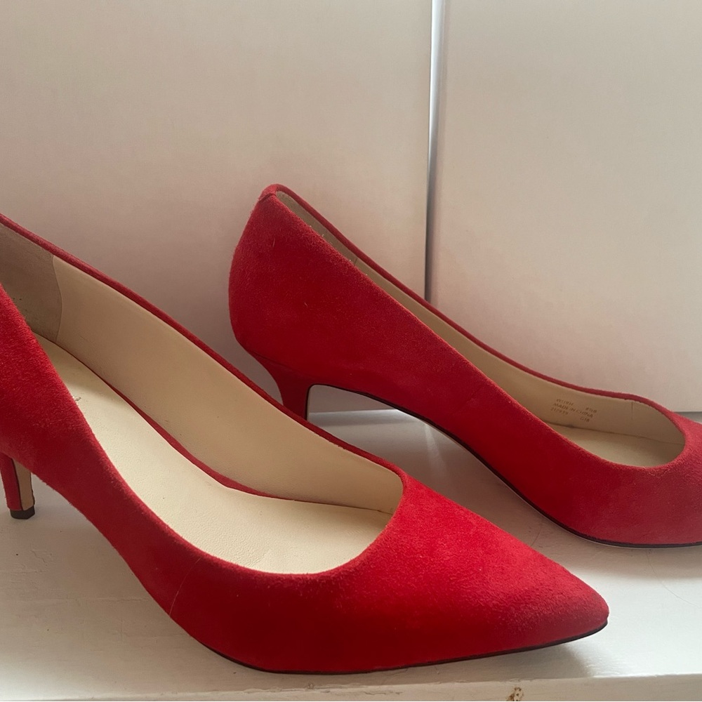 EUC Red Suede Heels - Cole Haan (8.5)